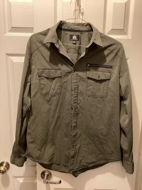 Rock & Republic Olive Military Field Shirt Jacket - Men's